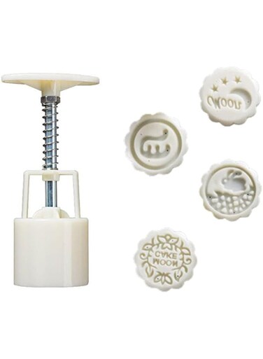 Dubai Gallery Domestic Use Hand Pressure Type Non-Stick Eco-Friendly Abs Mooncake Making Mould White 14 * 5 * 5Cm AMZ-N41401822A