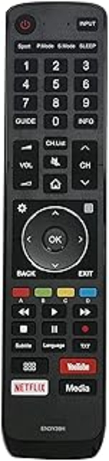 EN3Y39H Replaced Remote fit for Hisense TV H43AE6400 H50AE6400 H55AE6400 H65AE6400 H43A6550 H50A6550 H55A6550 H65U9A H75U9A H55U7A H65U7A EN3Y39D EN3Y39HB H50U7A H43A6500 H50A6500 H55A6500 H65A6500