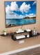 Wall Mounted TV Floating Shelf with Cable Management, Floating Router DVD Player Storage Rack, Background Wall Shelf for TV Box Game Console Projector Remote Control Bedroom Living Room