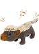 Crocheted Honey Badger Dog Squeak Toy, Durable Dog Squeaky Toys, Stuffed Animals Toys with Cotton Material and Crinkle Paper, Durable Chewing Toys (Brown)