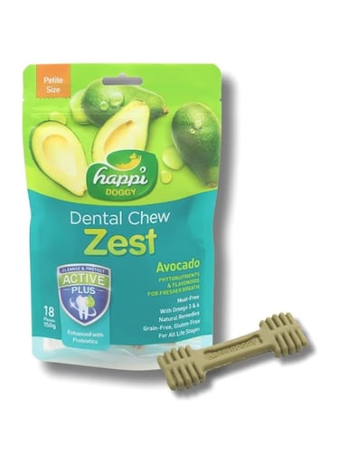 Happi Doggy Dental Chew Zest-Avocado-2.5" (18 pieces)-150g