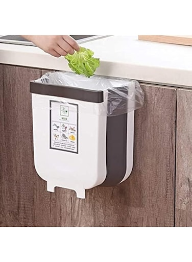 Portable Trash Can White/Black