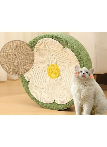 Fohome Round Cat Scratcher Board, Braided Sisal Rope Cat Scratchers for Indoor Cats, Protecting Furniture Cat Scratch Pad Bowl, Cat Training Toy, Cat Bed for Playing, Resting, Scratching