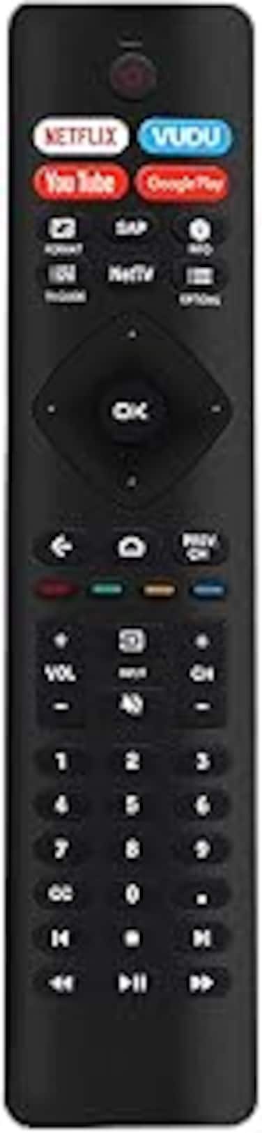 Gvirtue New Universal Remote for All Philips TV Remote, Replacement Compatible for All Philips Smart TV, LED, LCD, HDTV, 3D, 4K UHD TV, with Shortcut Button for Netflix, Vudu, YouTube, Google Play(1)
