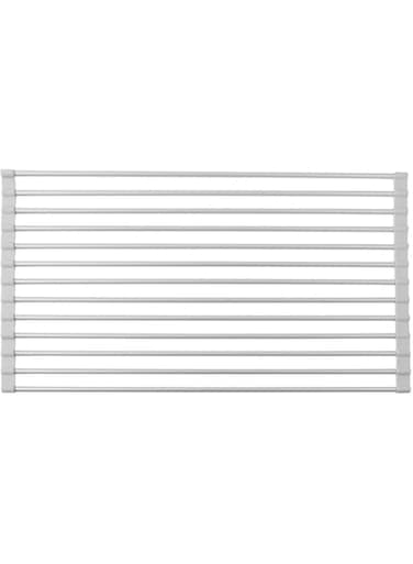 Interdesign Metro Rustproof Over-The-Sink Dish Drainer Rack For Drying Glasses, Utensils, Bowls, Plates, 51346, Silver, Aluminum