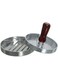 Burger Press Circular Shape With Wooden Handle, Silver