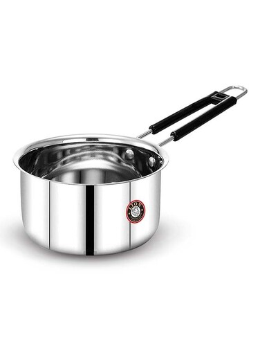 Stainless Steel Sauce Pan &acirc;&euro;&ldquo; 2.5 Ltr, 18.5 cm, Flat Bottom, Heat-Resistant Handle with Hanging Loop, Food Grade, Rust Resistant &acirc;&euro;&ldquo; For Tea, Coffee, Soup, Milk, Desserts