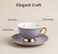 Ceramic Tea Cup/Coffee Cup and Saucer Set with Teaspoon in Gift Box, Office and Home, Dishwasher and Microwave Safe, 3 Pieces(8oz, Lavender)