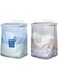 Owving 2 Pcs Hanging Laundry Hamper Bag 13in Wall Hanging Dirty Laundry Basket Foldable No-punch for Dirty Clothes Organization and Storage(Blue and Gray)