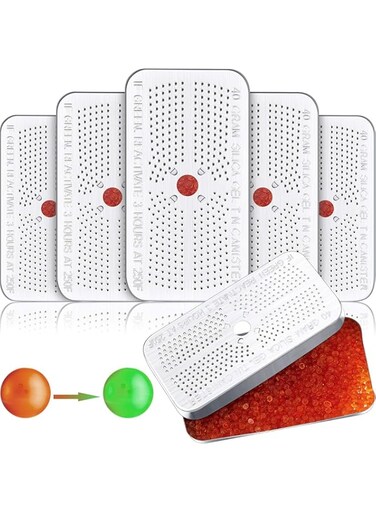 LBOYLOVE&reg; 5 Pack 40 Gram Silica Gel Desiccant, Reusable Dehumidifier Desiccant, Orange Silica Gel Desiccant Canister for Car, Closet, Cabinet, Bag, Storage Box