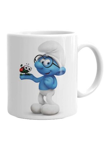 Print Ceramic Printed Mug Blue/White/Green