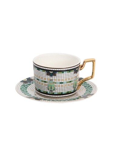 Design Pattern Luxury Custom Drink Ceramic Coffee Tea Cup With Saucer