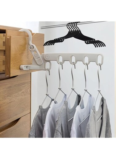 TERRIFI Folding Clothes Drying Rack, Outdoor Travel Clothes Rack, Laundry Room Hanging Rack, with 5 Holes, for Outdoor Camping Travel, Hotel Apartment, Student Apartment