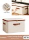 Foldable Closet Storage Organizer with lid,Wardrobe Clothes Organizer For Clothing, Sheets, Toys, Books,Washable Closet Storage Boxes with Carrying Handles Cube Stackable Storage Bin for Home Bedroom Office