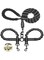 X spring Dog Lead Sets, Dual Dog Leash, Black Dog Leash Coupler, 360 Swivel No Tangle Double Dog Walking Training Leash, Comfortable Shock Absorbing Reflective Bungee for Two Dogs
