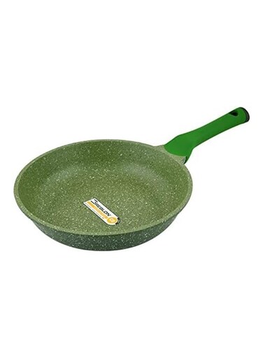 24 cm Granite Non-Stick Aluminium Fry Pan, Ergonomic Handle, Dishwasher Safe, PFOA Free, Green