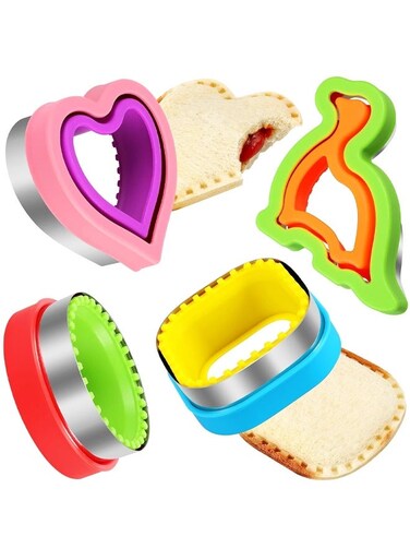 Pcs Sandwich Cutter and Sealer Set Bread Decruster Sandwich Cutter Pancake Maker Heart Square Circle Dinosaur Shape DIY