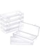 Khazna Clear Plastic Storage Boxes,6 Pcs Rectangle Plastic Storage Containers for Small Items/Crafts/Jewelry/Hardware/Beads/Game Pieces/Stationeries