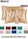 2pcs Luxurious Silk Like Pillowcase Breathable Smooth Fabric Solid Color Wrinkle Resistant Pillow Case Designed to Protect Your Skina and Hair