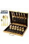 304 Stainless Steak Cutlery and Spoon Set, Elegant Cutlery Set Dinner Cutlery Set with Suitcase, Serrated Steak Cutlery for Home Restaurant Set for 6, Luxury Gift Box Case, Non-Rust Polished Surface