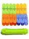 15Pcs Plastic Clip With Rope Laundry Clothes Pins Clips With 10 Meter Rope