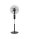 DOMEA Pedestal Fan with 5 Blades, 16-Inch, Adjustable Height, Silent Operation, 3-Speed Modes &amp; 1-Hour Timer, Wide Angle Oscillation -Best For Home &amp; Office Cooling, 45 W Power Motor, Classic Black