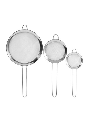 STAINLESS STEEL STRAINER SET 3Pcs