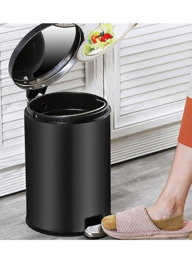 Trash Can Stainless Steel Kitchen Step Trash Can 8L Kitchen Waste Bin Garbage Can Step Pedal Bathroom Trash Can with Foot Pedal Slim Wastebasket Trash Bin for Toilet, Office, Bedroom, Bathroom