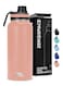 Stainless Steel Water Bottle 1L, 32oz Double Wall Vacuum Insulated Water Bottle, Hot &amp; Cold Thermos Flask with Spout Lid, BPA-Free Water Bottles for Gym, Travel, Office and Kids (Pink)