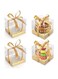 KASTWAVE Clear PVC Cake Boxes with Gold Accents - Transparent Reusable Dessert Packaging for Macarons, Cupcakes, Cookies &amp; Mooncakes for Baby Showers, Weddings &amp; Birthdays (12PCS)