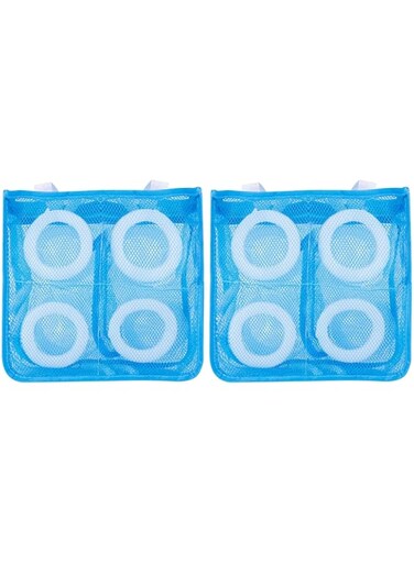 Rubik Sneaker Dryer &amp; Wash Bag with Strap for Shoes Washing, Mesh Laundry Bag, Mesh Shoe Washing Bag with Zipper for Men &amp; Women (2 Pack, Blue)