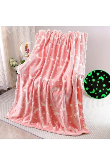 HOME Kids Glow in The Dark Blanket Soft Throw All Seasons for Couch Sofa Bed 150 x 120cm