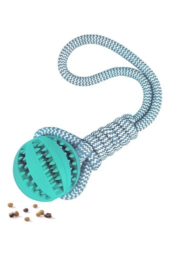 Coodipet Rope Tug &amp; Treat Dog Toy Strong &amp; Tough Blue Interactive &amp; Enrichment toy for Boredom Puppy to Large Dogs Chew Pup Training Teething Dog Toys 2in1