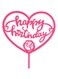 GulfDealz Happy Birthday Cake Topper, Cake Decoration, Cake Tools Kids Birthday Party Supplies, Acrylic &ndash; Pink