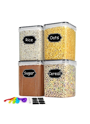 4pcs 5.2L Clear Seal Storage Jar Set