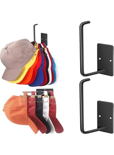 Bolivia's Hat Racks for Baseball Caps Wall, 2 Pack Paper Towels Holder, Hook Hat Storage Racks and Multi-Purpose Strong Adhesive Hook Holder Can Hold More Than 10 Hats for Door/Closet for Door