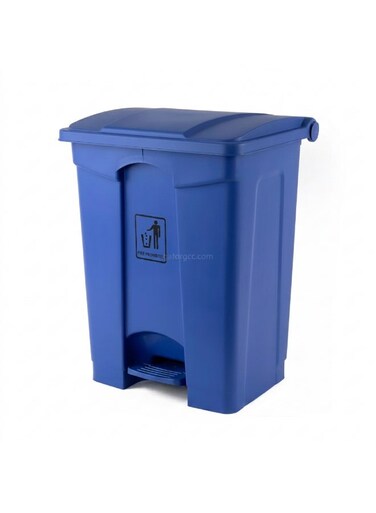 Step Trash Bin   Plastic Matte Finish   Functional Waste &amp; Garbage Waste Bin   Suitable For Homes, Villas, Large Areas &amp; Communal Spaces   Blue   68 Liters