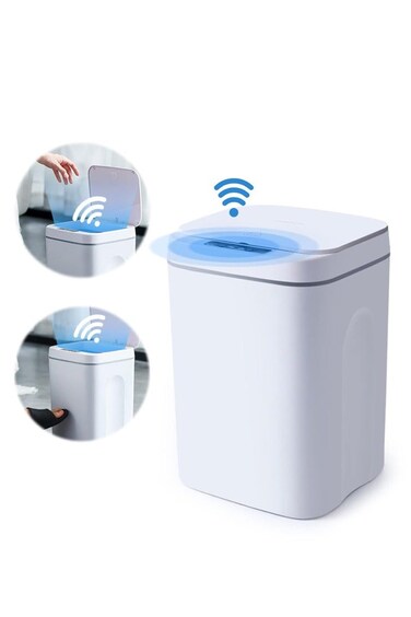 16L Automatic Smart Trash Can with Motion Sensor &acirc;&euro;&ldquo; Hands-Free Waste Bin for Home and Office
