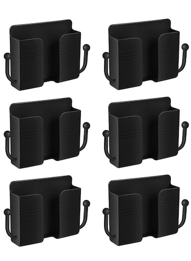 Pcs Wall Mount Phone Holder Self-Adhesive Wall Beside Organizer Storage Box Plastic Charging Phone Stand Remote Brackets Holder