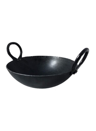 Iron Deep Kadai/Wok Black 18cm
