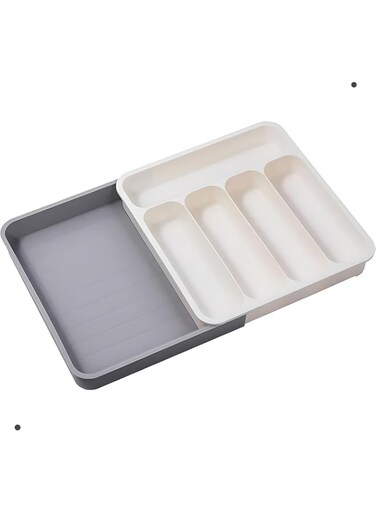 Joyzzz Kitchen Drawer Organizer, Expandable Silverware Organizer, Silverware Storage Utensil Tray, Silverware Drawer Organizer, Utensil Drawer Organizer for Spoons, Forks and Knives