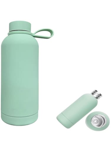 KWSLIN 12oz Mini Insulated Water Bottles, Small travel water bottle, Leak Proof BPA-Free Double Wall Stainless Steel Vacuum Thermo Mug Keeps Drinks Cold and Hot for School, Travel, Green
