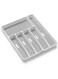 madesmart Antimicrobial Classic Large Silverware Tray Soft Grip, Non-Slip Kitchen Drawer, 6 Compartments, Multi-Purpose Home Organization, EPA Certified, White