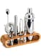 Bartender Kit: 11-Piece Bar Tool Set With Stylish Bamboo Stand - Perfect Home Bartending Kit And Martini Cocktail Shaker For An Awesome Drink Mixing Experience ExclUSive Recipes BonUS, Silver