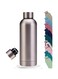 BuyOn Water Bottle Stainless Steel Double Wall Insulated Vaccum Water Bottle Drinking Thermos Hot and Cold water for Kids School Gym Office Travel Hydro Flask Bottle (SILVER, 750ML)