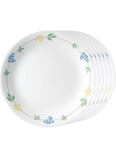 Corelle Livingware Secret Garden Dinner Plate Set 6 Pieces, White, 26.2 cm