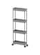Sooyee 4 Tier Slim Storage Cart,Rolling Storage Cart,Narrow Shelf,Bathroom Rack,Mobile Shelving Unit Organizer for Kitchen, Bathroom, Laundry Room, Grey