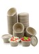TERRIFI Natural Bagasse Fiber Bowls, Small Disposable Paper Bowls Cups Souffle Cups and Lids for Sauce Portion Sample Snack (50 Sets 2oz)