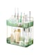 U-HOOME 2-Tier Bathroom Organizer Countertop with Toothbrush Holder,Bathroom Vanity Countertopand Perfume Organizer, Cosmetic Organizer Tray, Makeup Desk Organzie for Dressing Table ﻿ (Green)