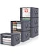 6 Pcs Clothes Storage, Foldable Blanket Storage Bags for Organizing Bedroom, Closet, Clothing, Comforter, Organization and Storage with Lids and Handle